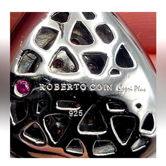 Stunning Roberto Coin 925 Capri Plus Diamond Earrings, excellent condition +Ruby - Picture 4 of 9